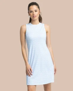 Discount Southern Tide Lyllee Printed Performance Dress Classic White