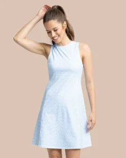 Discount Southern Tide Lyllee Printed Performance Dress Classic White