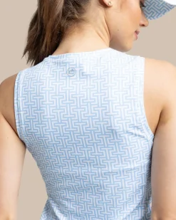 Discount Southern Tide Lyllee Printed Performance Dress Classic White