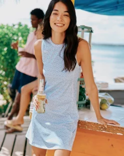 Discount Southern Tide Lyllee Printed Performance Dress Classic White
