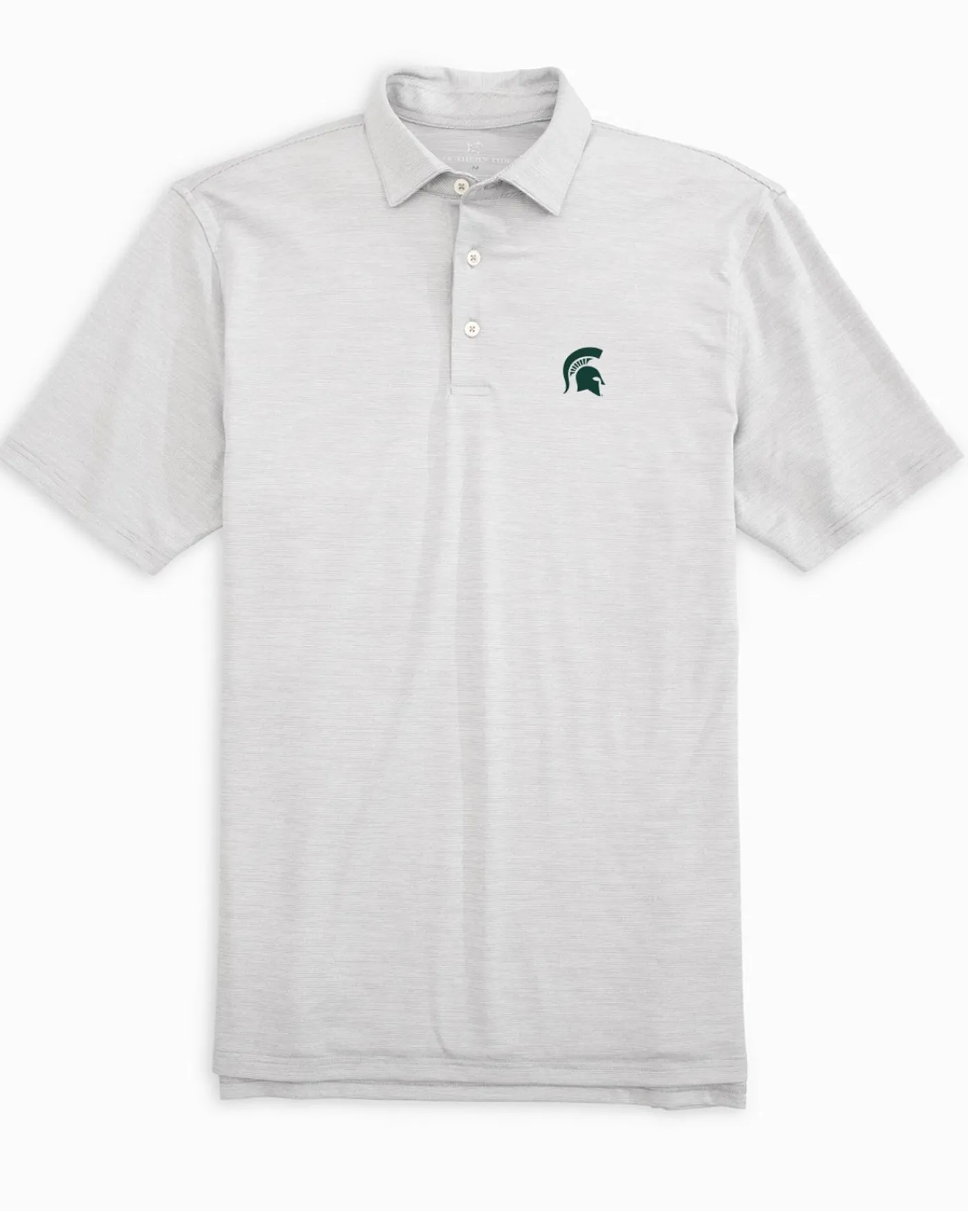 Clearance Southern Tide Michigan Spartans Driver Spacedye Polo Shirt Slate Grey