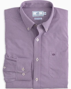 Cheap Southern Tide Micro Gingham Intercoastal Performance Sport Shirt True Navy