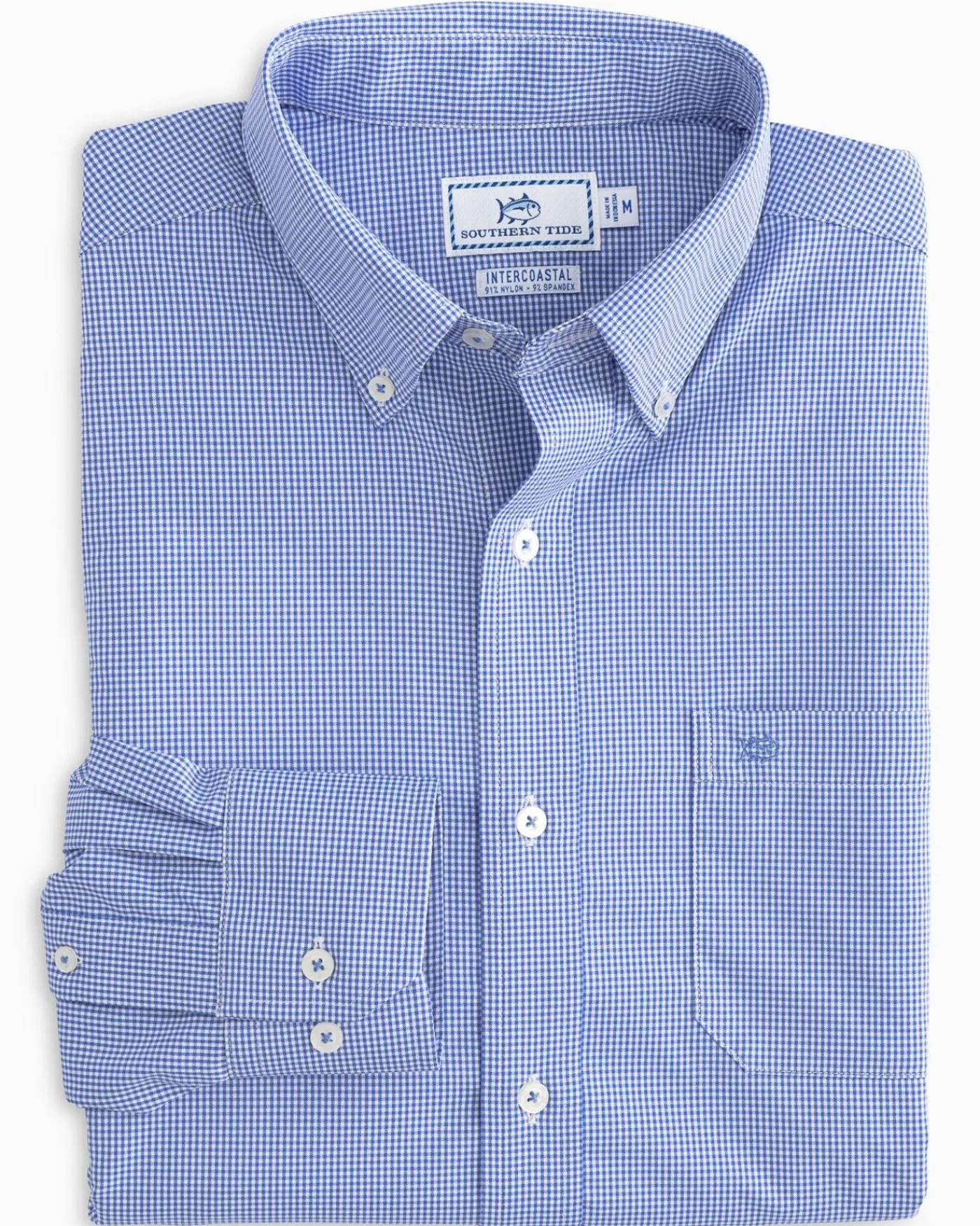 Cheap Southern Tide Micro Gingham Intercoastal Performance Sport Shirt True Navy