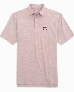 Hot Southern Tide Mississippi State Bulldogs Driver Spacedye Polo Shirt