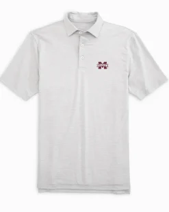 Hot Southern Tide Mississippi State Bulldogs Driver Spacedye Polo Shirt