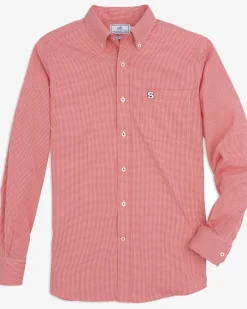 Clearance Southern Tide Nc State Gingham Button Down Shirt Varsity Red