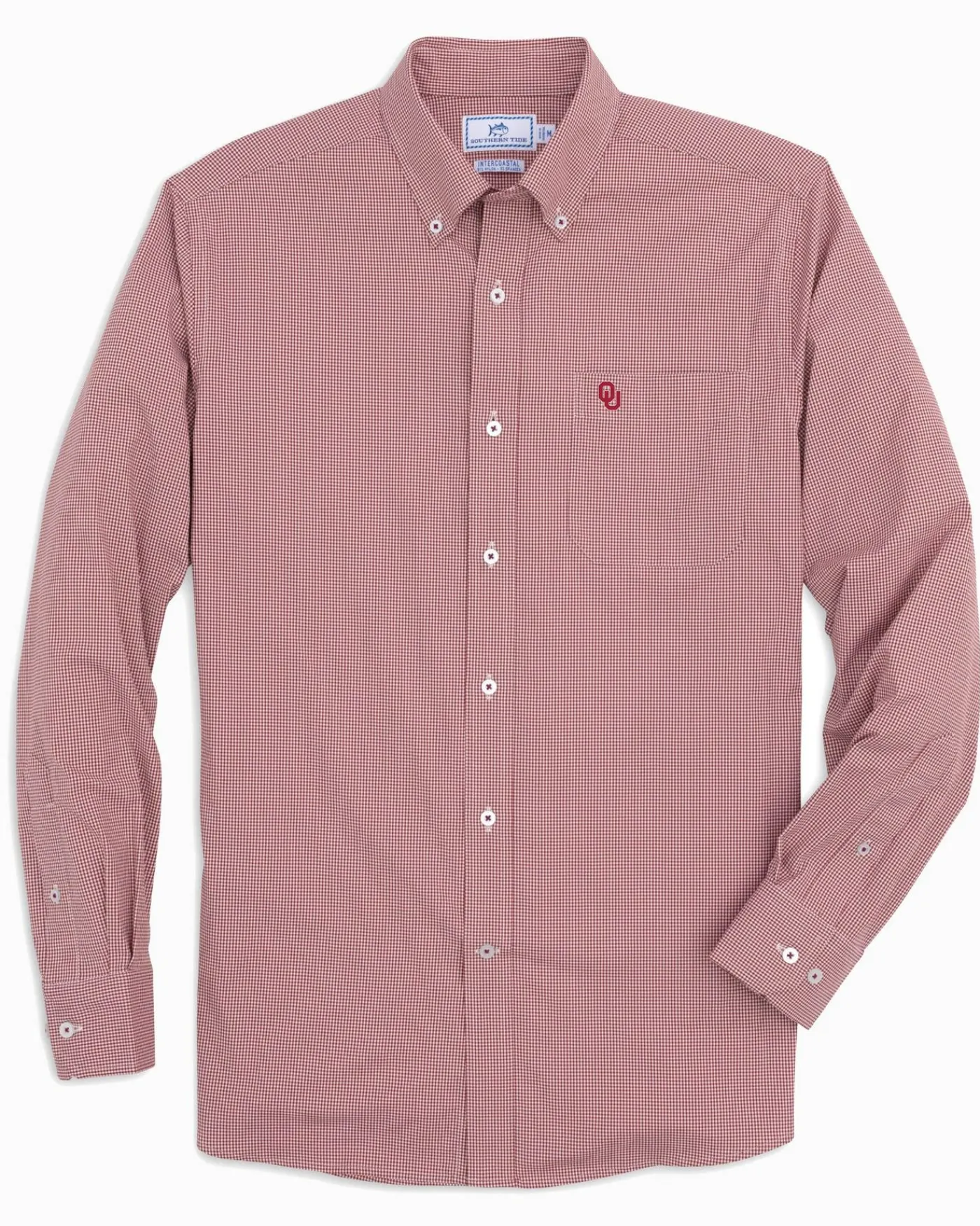 Cheap Southern Tide Oklahoma Sooners Gingham Button Down Shirt Crimson