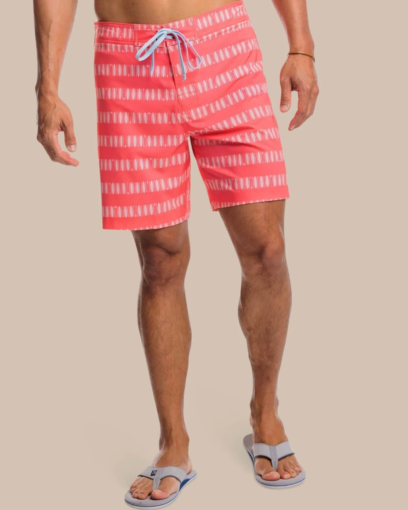 Outlet Southern Tide Paddlin' Out Printed Swim Short Sunkist Coral