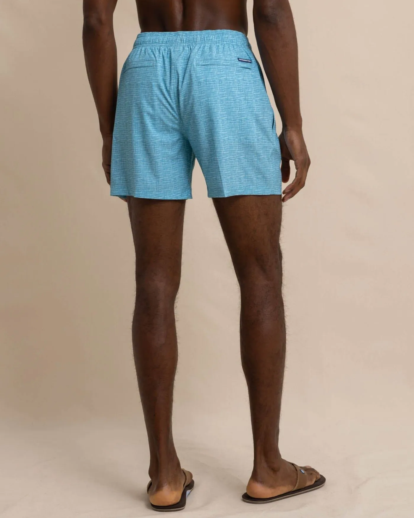 Clearance Southern Tide Painted Check Swim Trunk Wake Blue