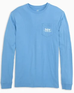 Cheap Southern Tide Pelican Sunset Long Sleeve T-Shirt Ocean Channel