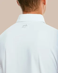 Sale Southern Tide Ryder Long Sleeve Performance Polo Shirt Classic White