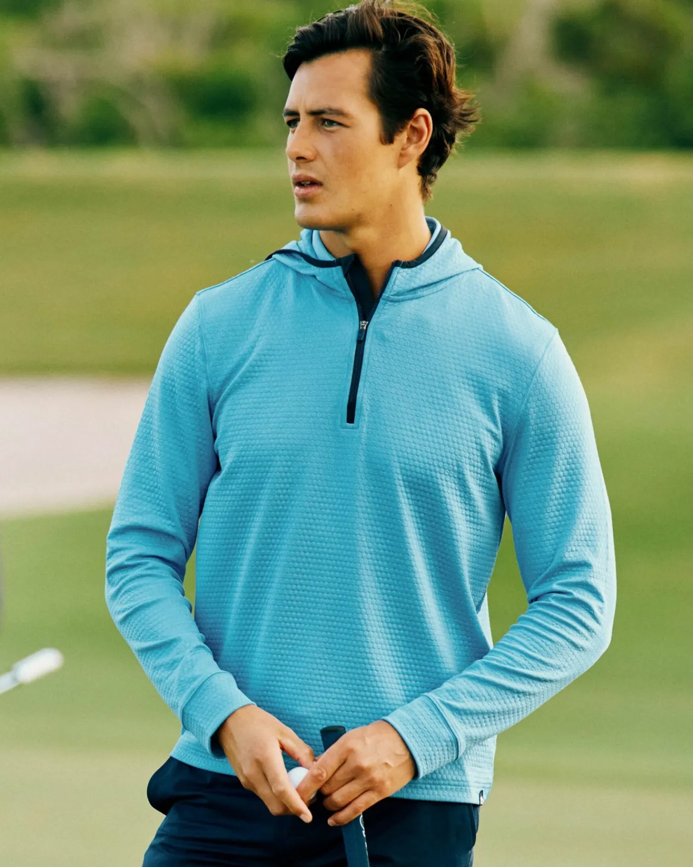Fashion Southern Tide Scuttle Heather Performance Quarter Zip Hoodie
