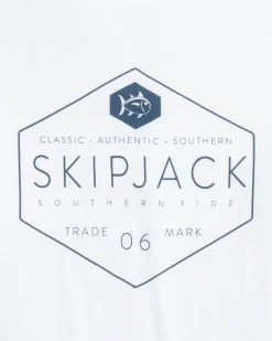 New Southern Tide Skipjack Honeycomb Front Graphic Short Sleeve T-Shirt Classic White