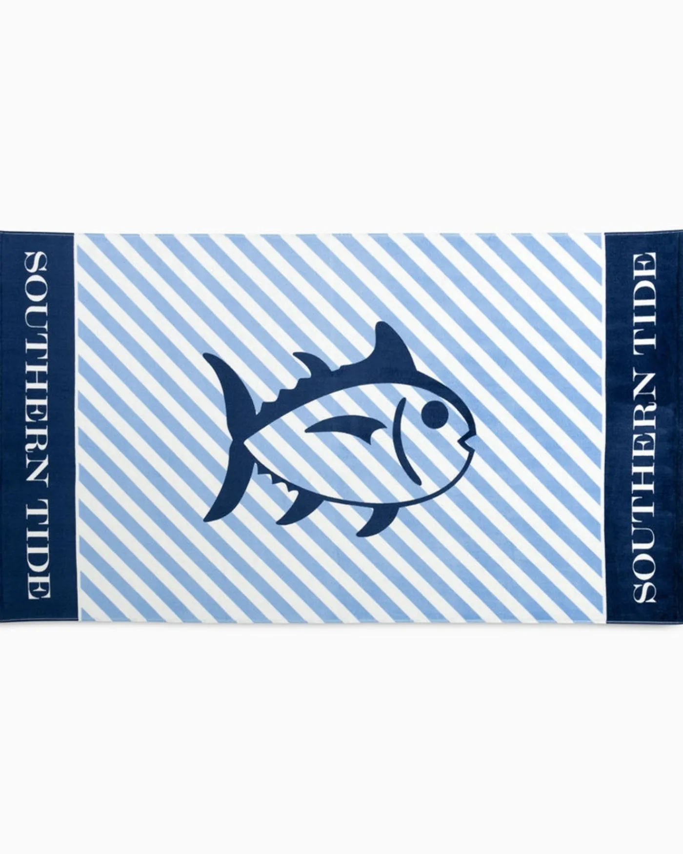 Best Southern Tide Skipjack Striped French Terry Beach Towel Classic White