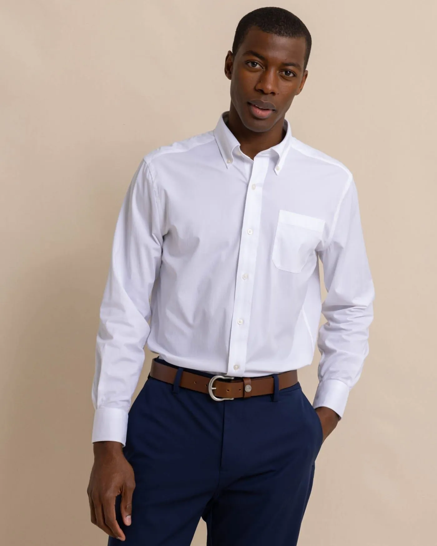 Sale Southern Tide Solid Brrr°® Intercoastal Performance Sport Shirt Classic White