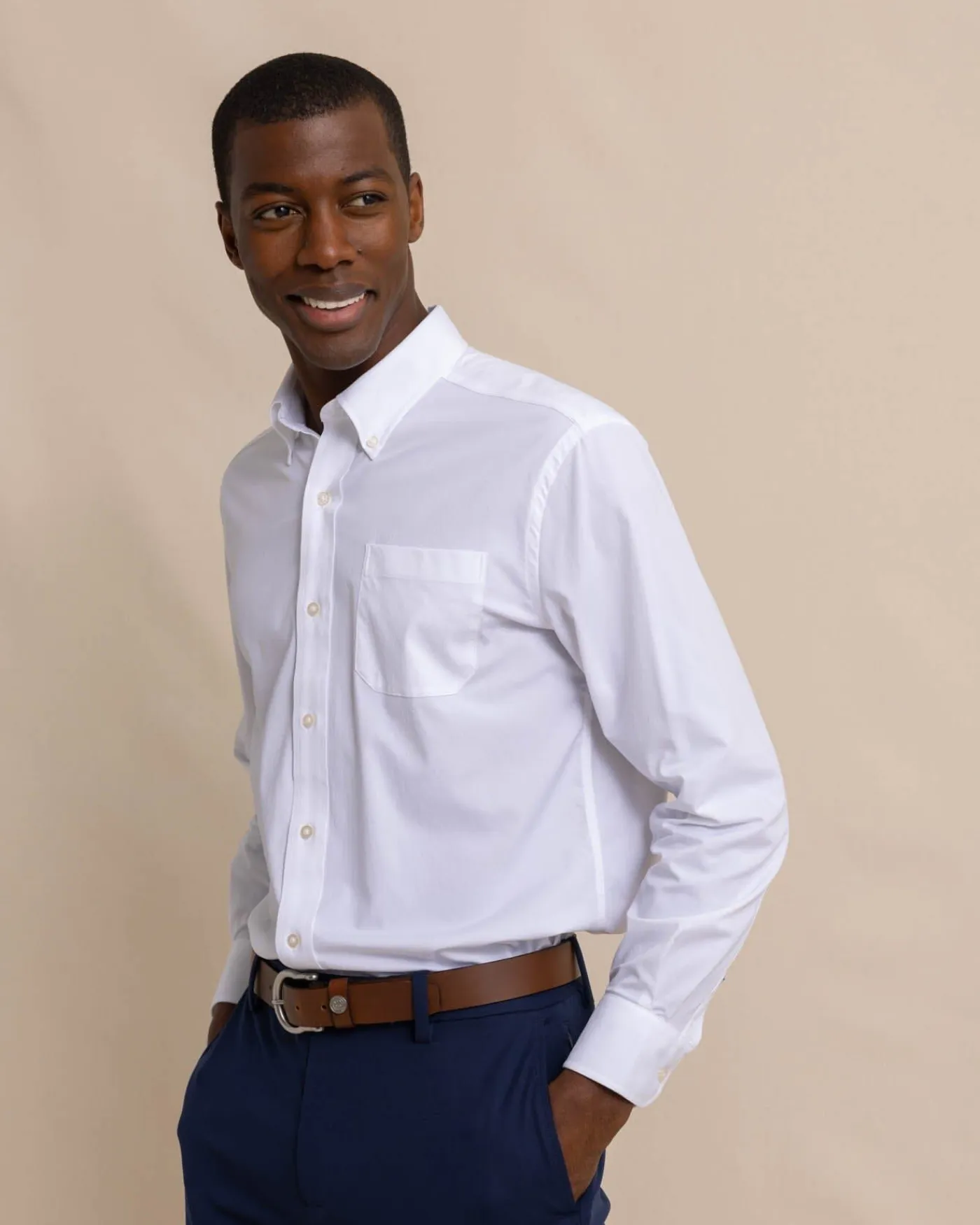 Sale Southern Tide Solid Brrr°® Intercoastal Performance Sport Shirt Classic White