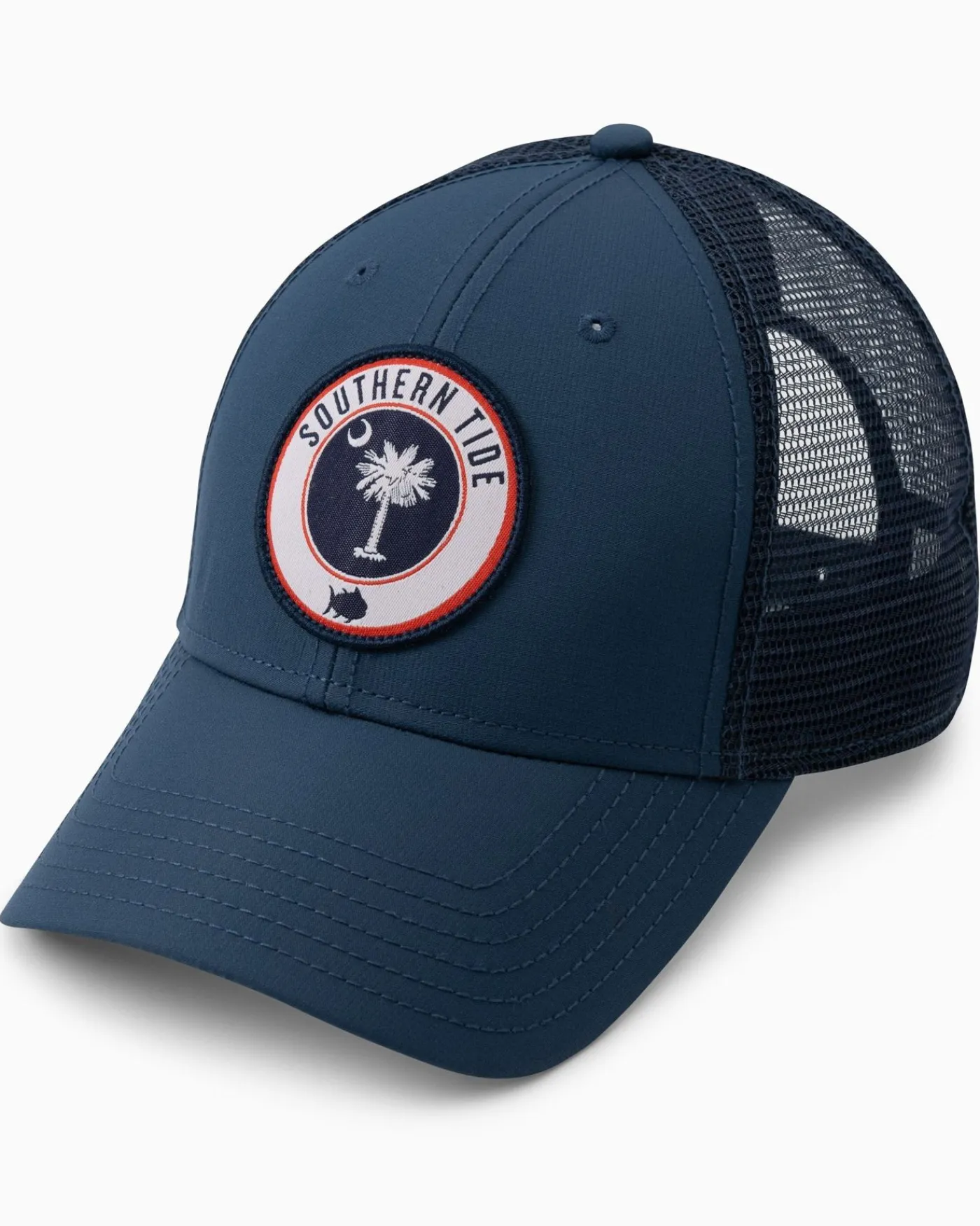 Shop Southern Tide South Carolina Patch Performance Trucker Hat Seven Seas Blue