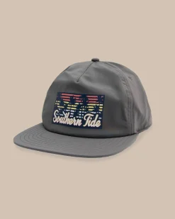 Fashion Southern Tide Sunset Gradient 5 Panel Hat Grey
