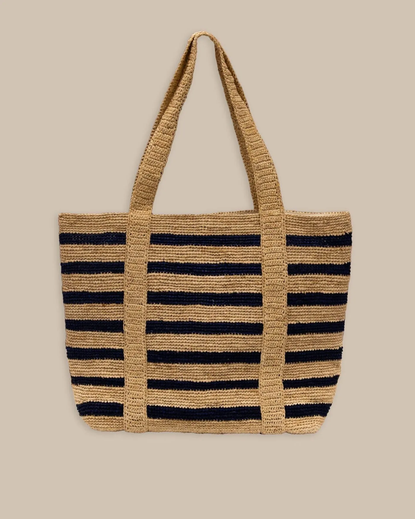 Fashion Southern Tide Striped Straw Hat Carrier Beach Tote Navy