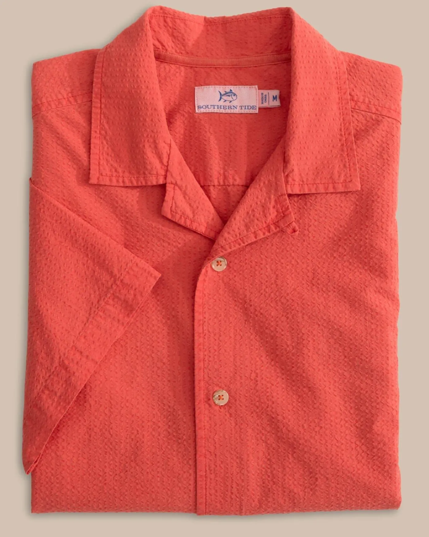 Clearance Southern Tide Sun Washed Seersucker Camp Short Sleeve Sport Shirt