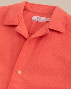 Clearance Southern Tide Sun Washed Seersucker Camp Short Sleeve Sport Shirt