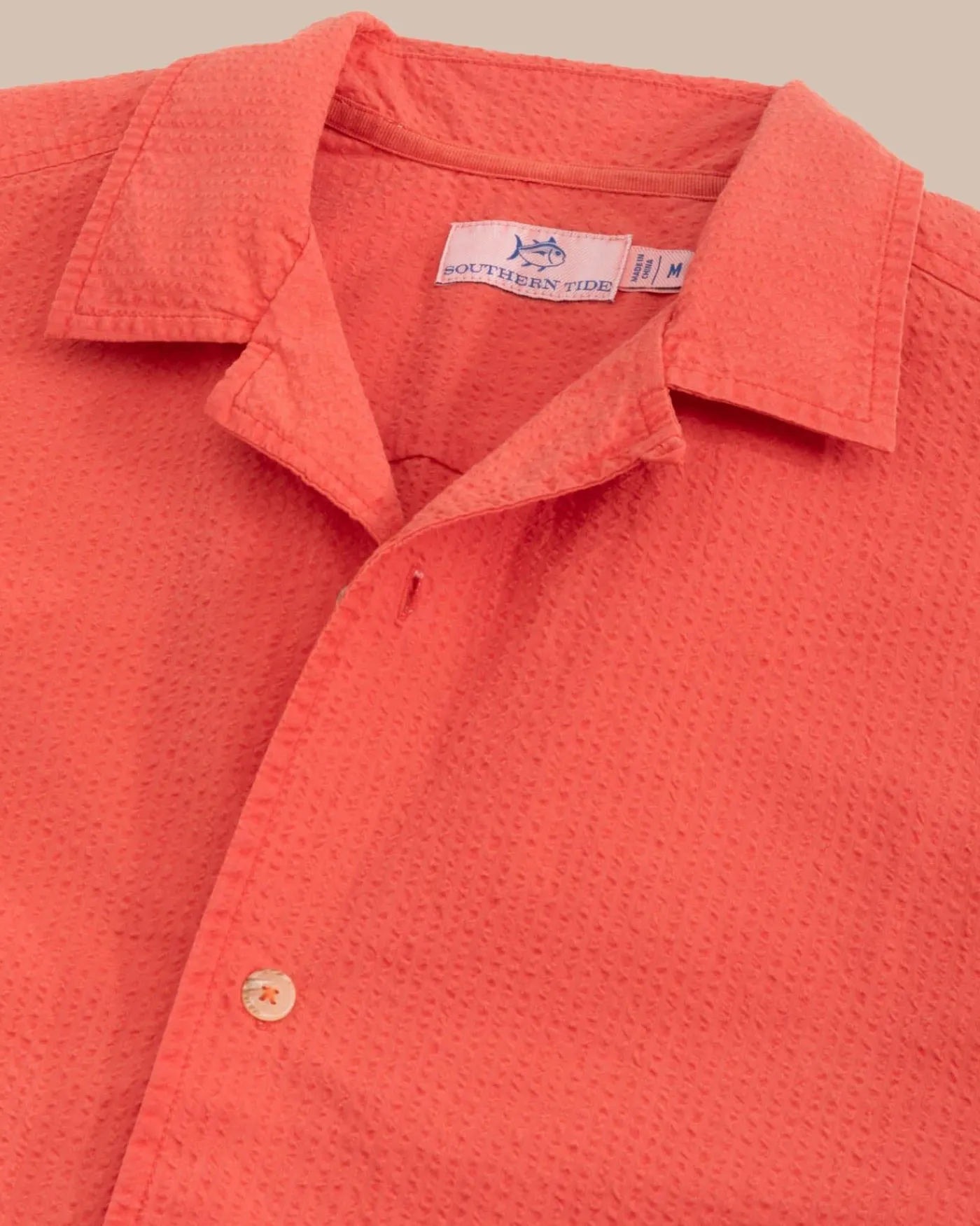 Clearance Southern Tide Sun Washed Seersucker Camp Short Sleeve Sport Shirt