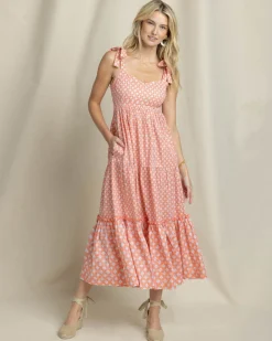 New Southern Tide Sylvi Sun Daze Geo Print Maxi Dress Conch Shell