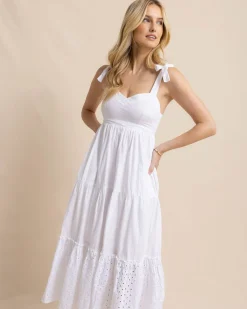 Outlet Southern Tide Sylvie Eyelet Maxi Dress Classic White