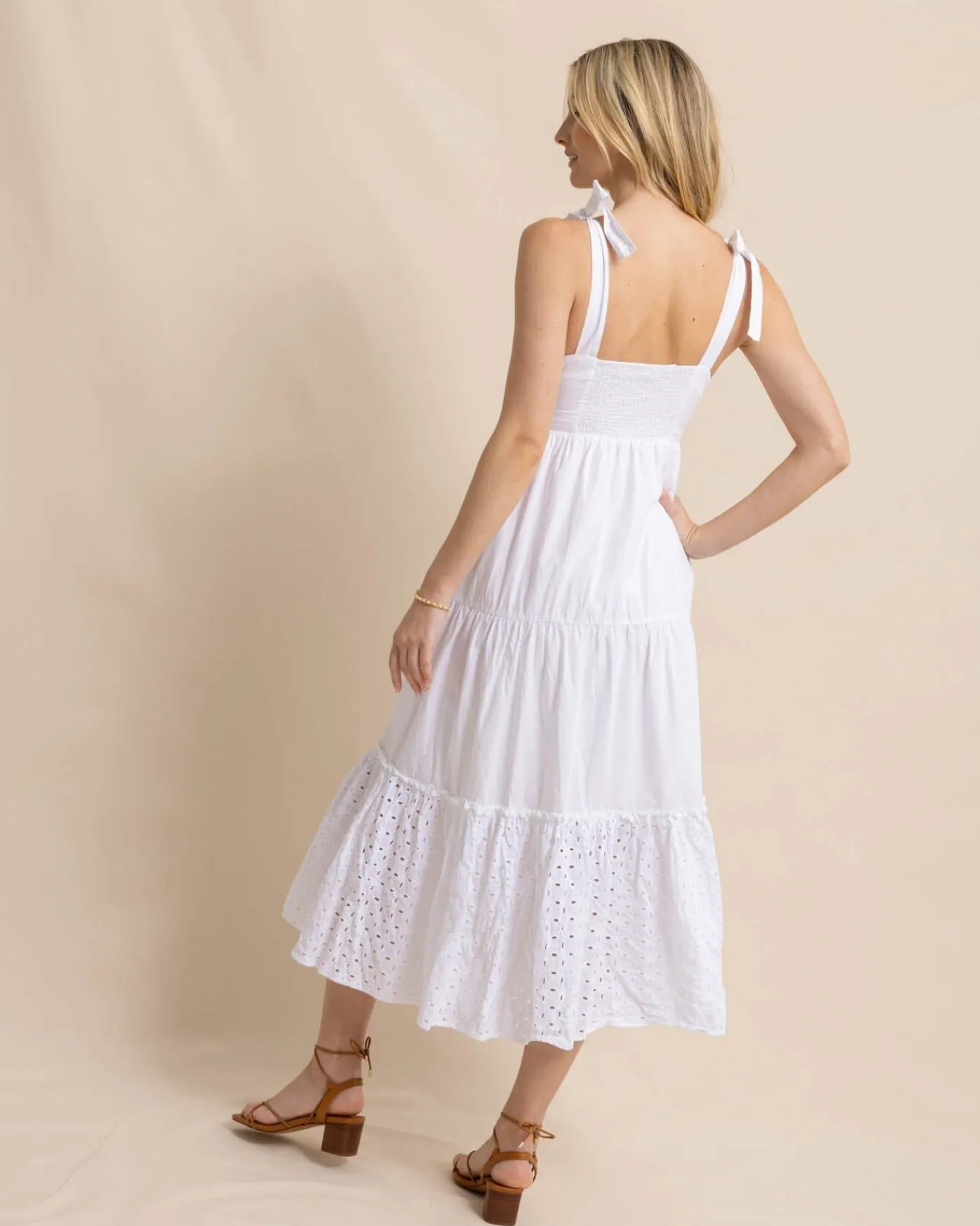 Outlet Southern Tide Sylvie Eyelet Maxi Dress Classic White