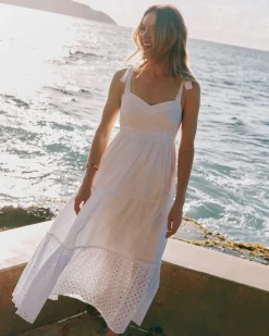 Outlet Southern Tide Sylvie Eyelet Maxi Dress Classic White