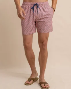 Cheap Southern Tide Vacation Views Swim Trunk Desert Flower Coral