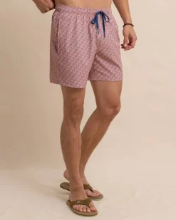 Cheap Southern Tide Vacation Views Swim Trunk Desert Flower Coral