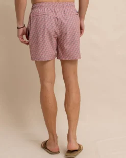Cheap Southern Tide Vacation Views Swim Trunk Desert Flower Coral