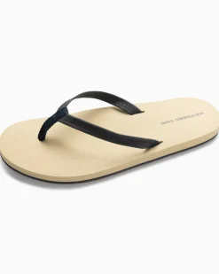 Shop Southern Tide Women'S Navy Leather Weekend Flipjacks Nautical Navy