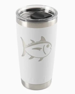 New Southern Tide Yeti Rambler 20 Oz Skipjack Tumbler White